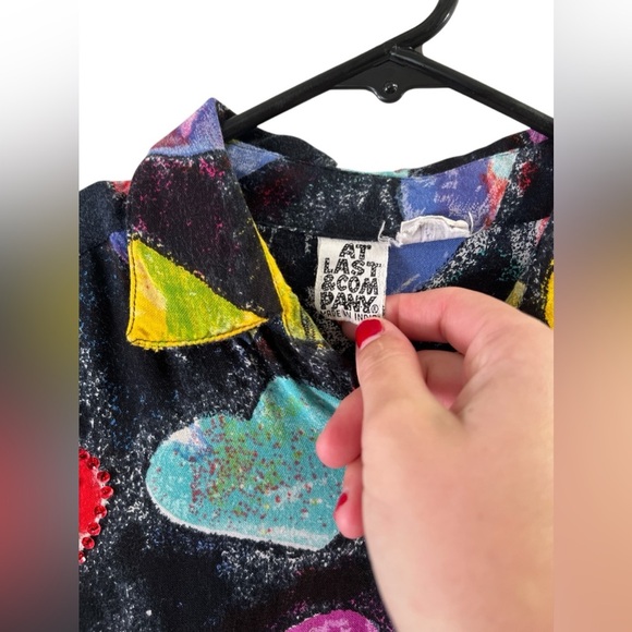 Vintage heart long sleeve button down shirt - Picture 2 of 6